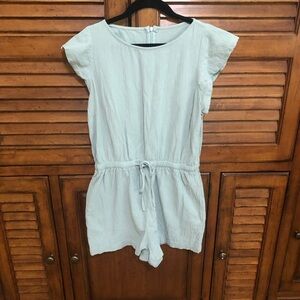 Light Blue-Green Romper with Elastic Drawstring Waist - Size Small 🌀